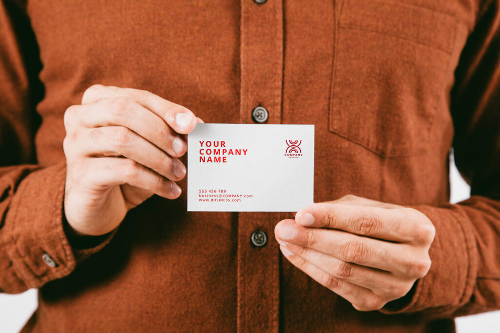 BUSINESS CARD MAN HAND