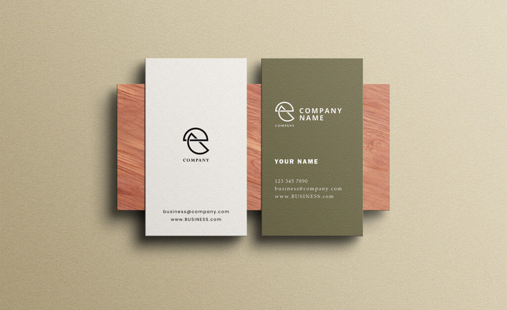 business card green white