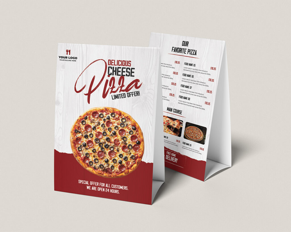 pizza table tent